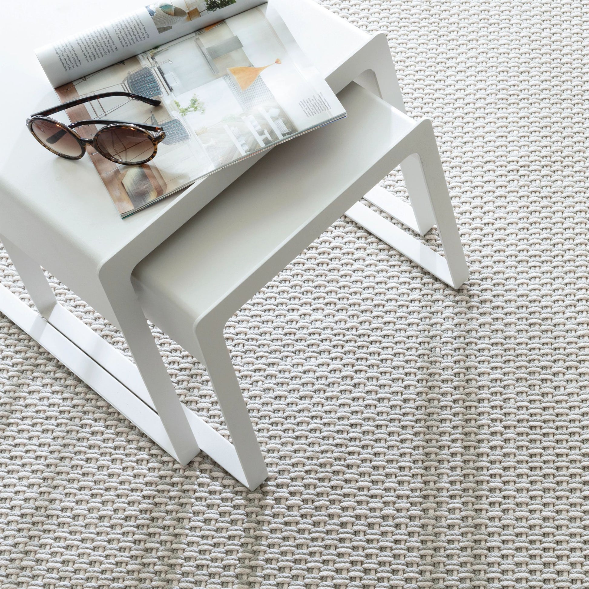 Two-Tone Rope Platinum/Ivory Handwoven Indoor/Outdoor Rug - RDB224 - Runner-2.5x18