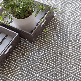 Diamond Graphite/Ivory Handwoven Indoor/Outdoor Rug - RDB256 - Runner-2.5x18