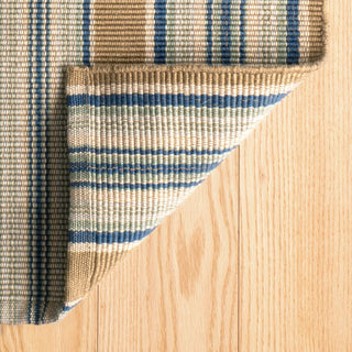 Blue Heron Stripe Handwoven Cotton Rug - RP41 - Runner-2.5x12