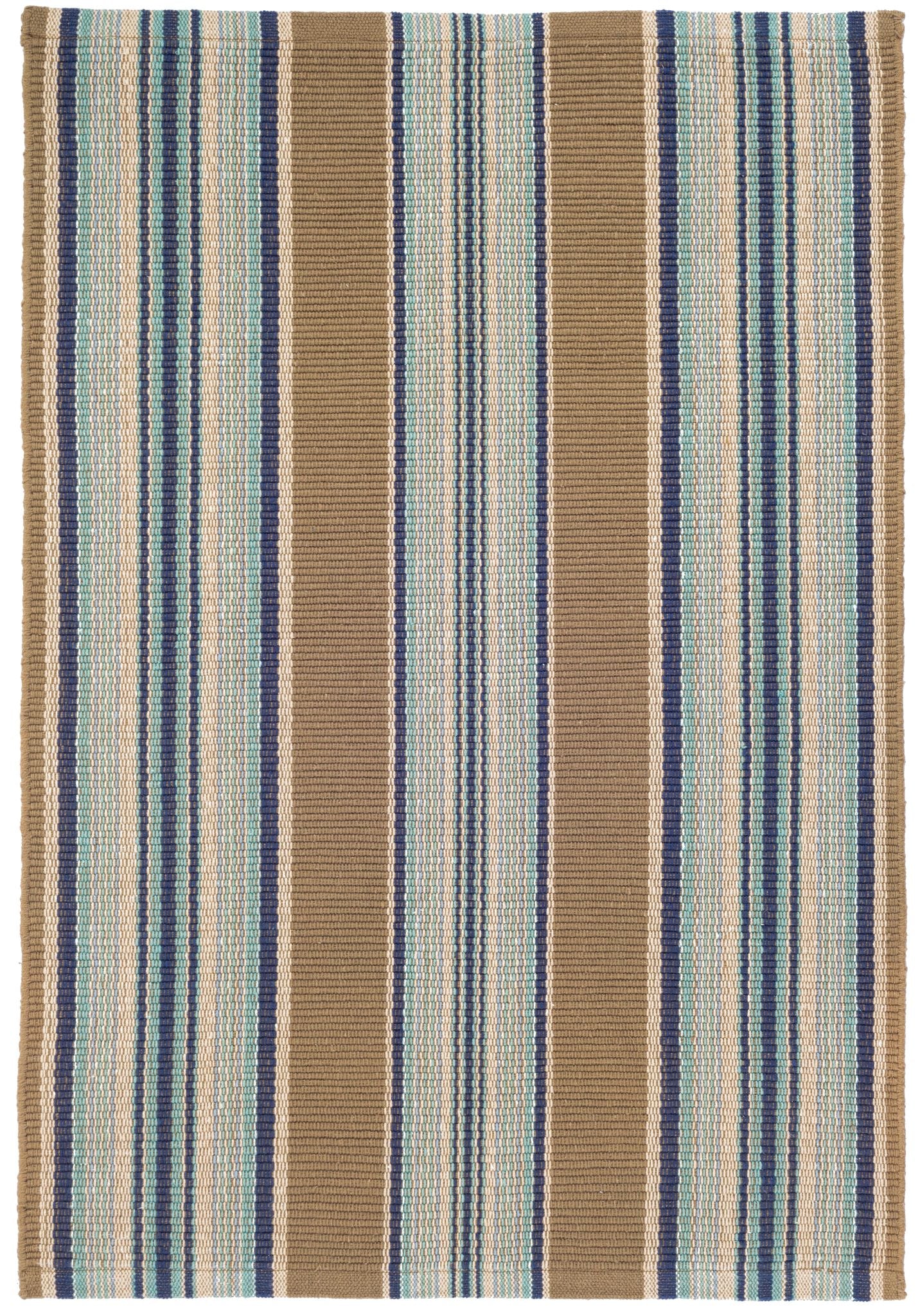 Blue Heron Stripe Handwoven Cotton Rug - RP41 - Runner-2.5x12