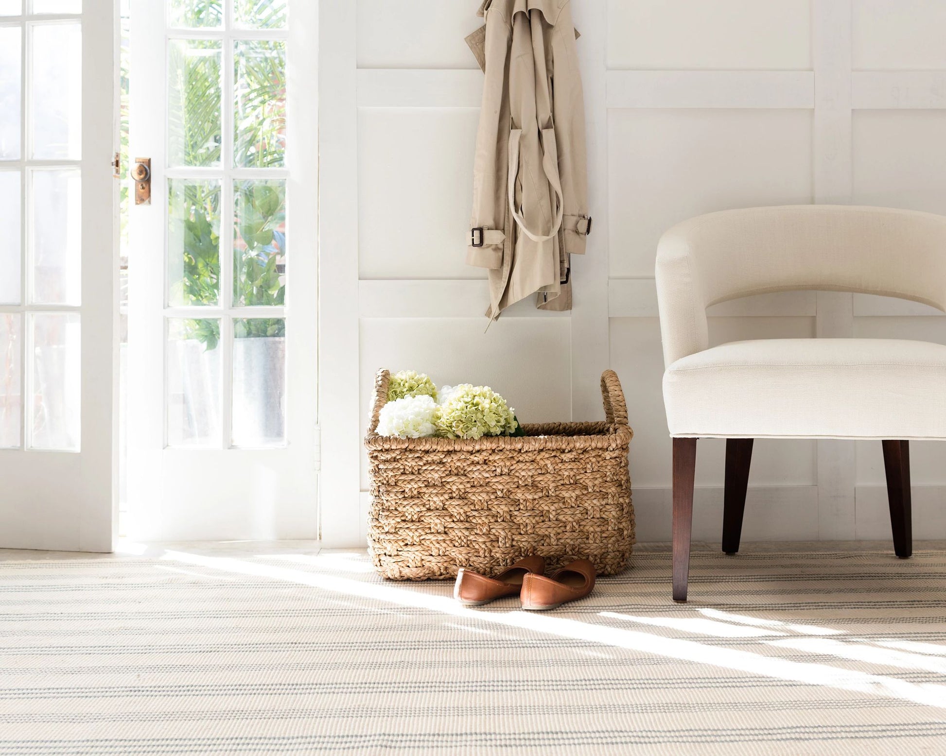 Swedish Stripe Handwoven Cotton Rug - RP42 - Runner-2.5x12