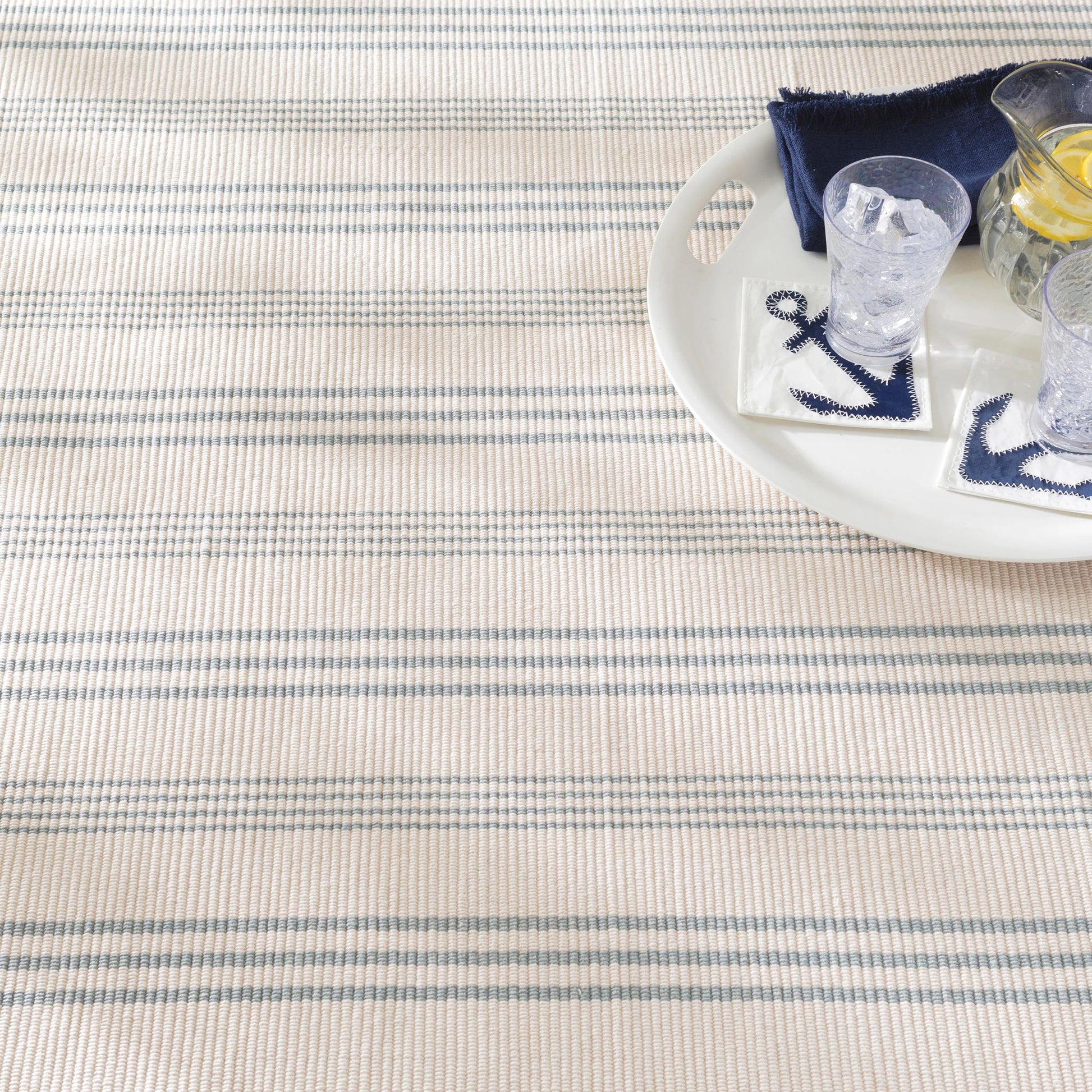 Swedish Stripe Handwoven Cotton Rug - RP42 - Runner-2.5x12