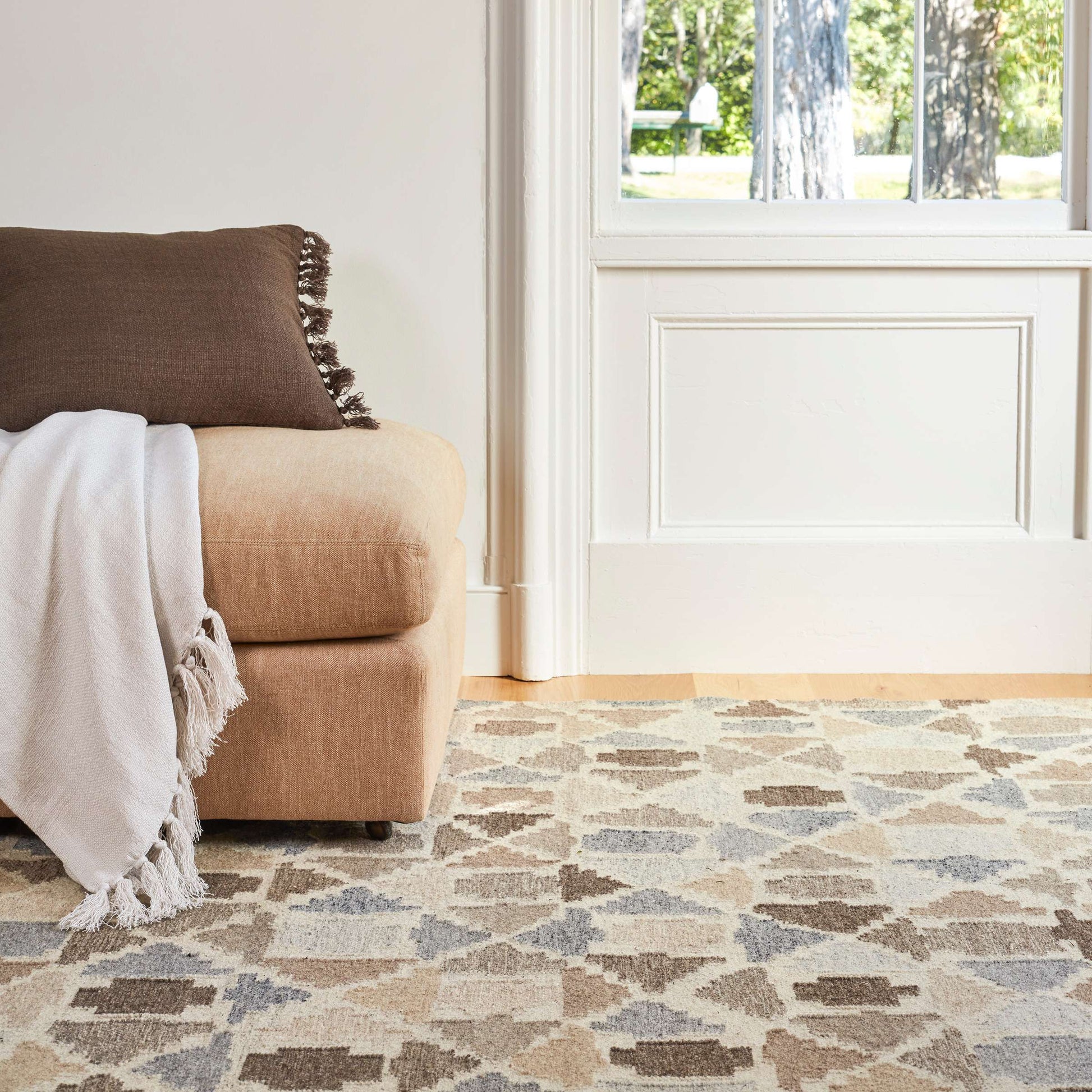 Rufus Stone Kilim Natural Handwoven Wool Rug - DA1987 - 10x14