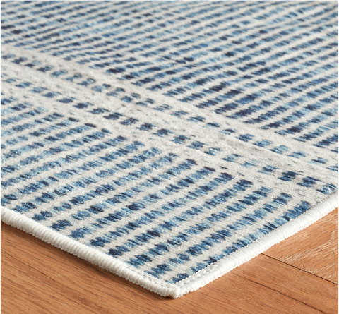 Malta Blue Machine Washable Rug