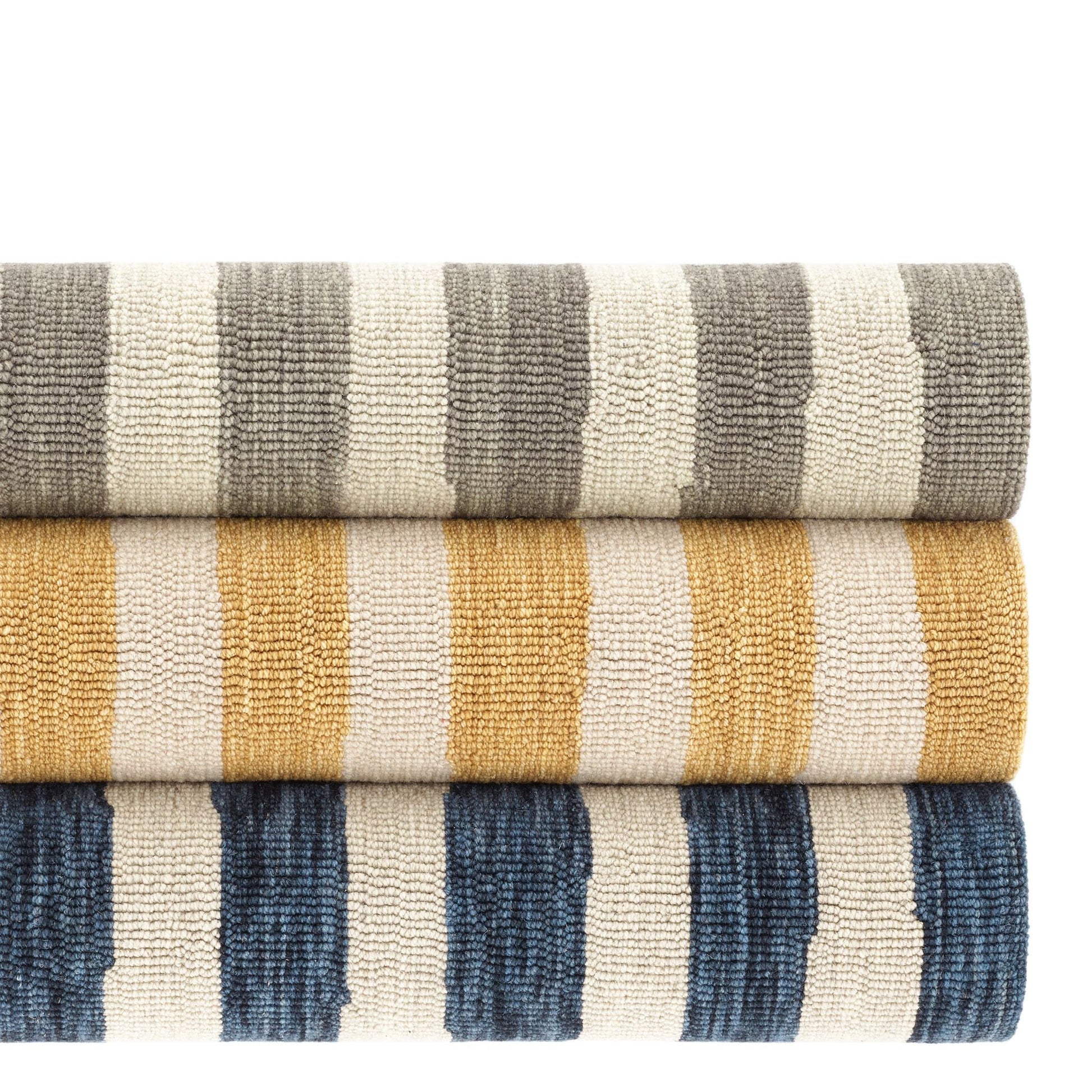 Silas Stripe Gold Hand Micro Hooked Wool Rug - DA2219 - 10x14