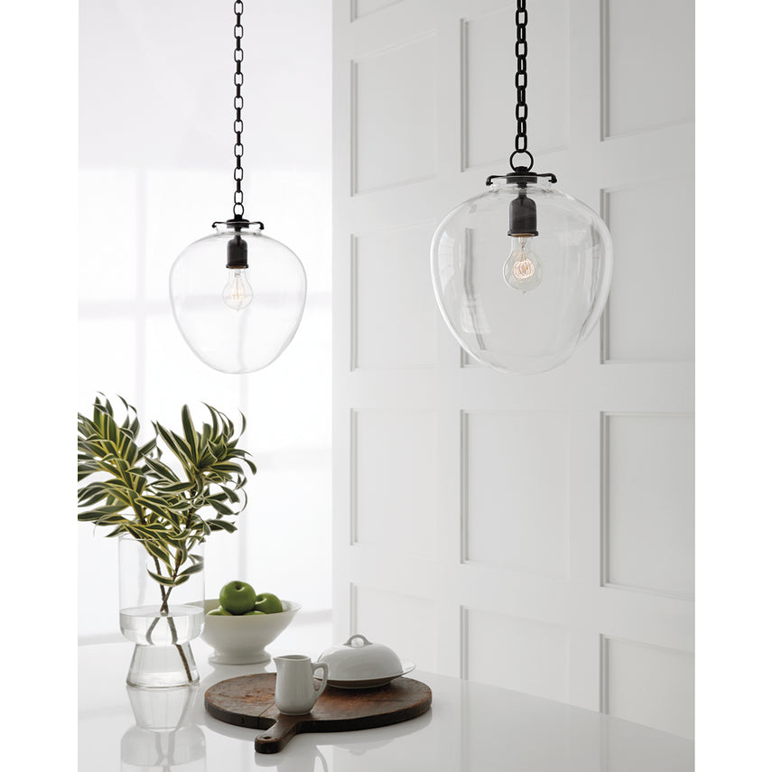 Katie Acorn White Glass Pendant