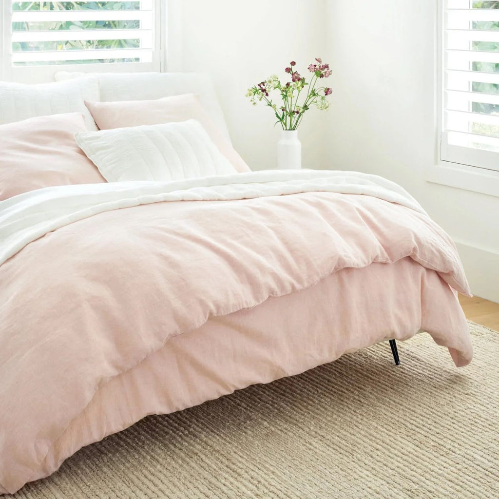 Lush Linen Slipper Pink Duvet Cover