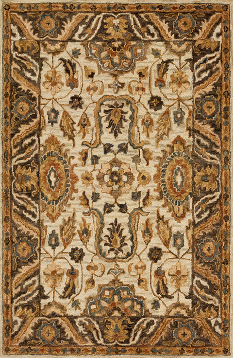 Victoria Ivory / Dk Taupe 9'-3" x 13' Area Rug - VK-02 - 9'-3" x 13'