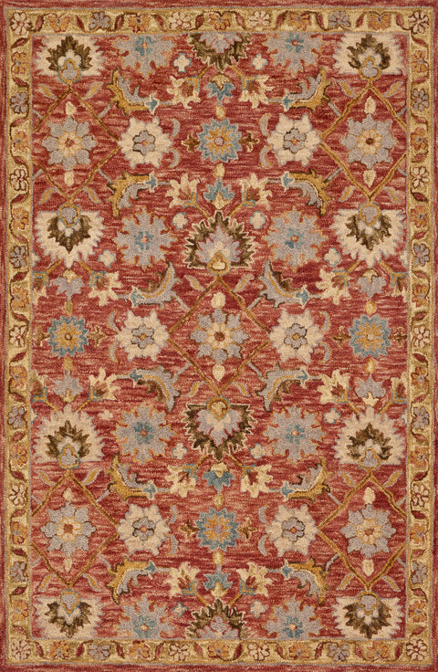 Victoria Terracotta / Gold 9'-3" x 13' Area Rug - VK-09 - 9'-3" x 13'