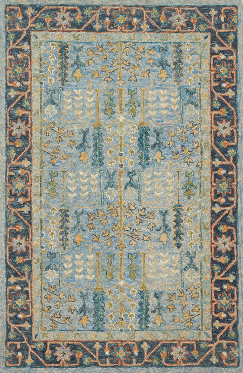 Victoria Lt Blue / Dk Blue 9'-3" x 13' Area Rug - VK-12 - 9'-3" x 13'