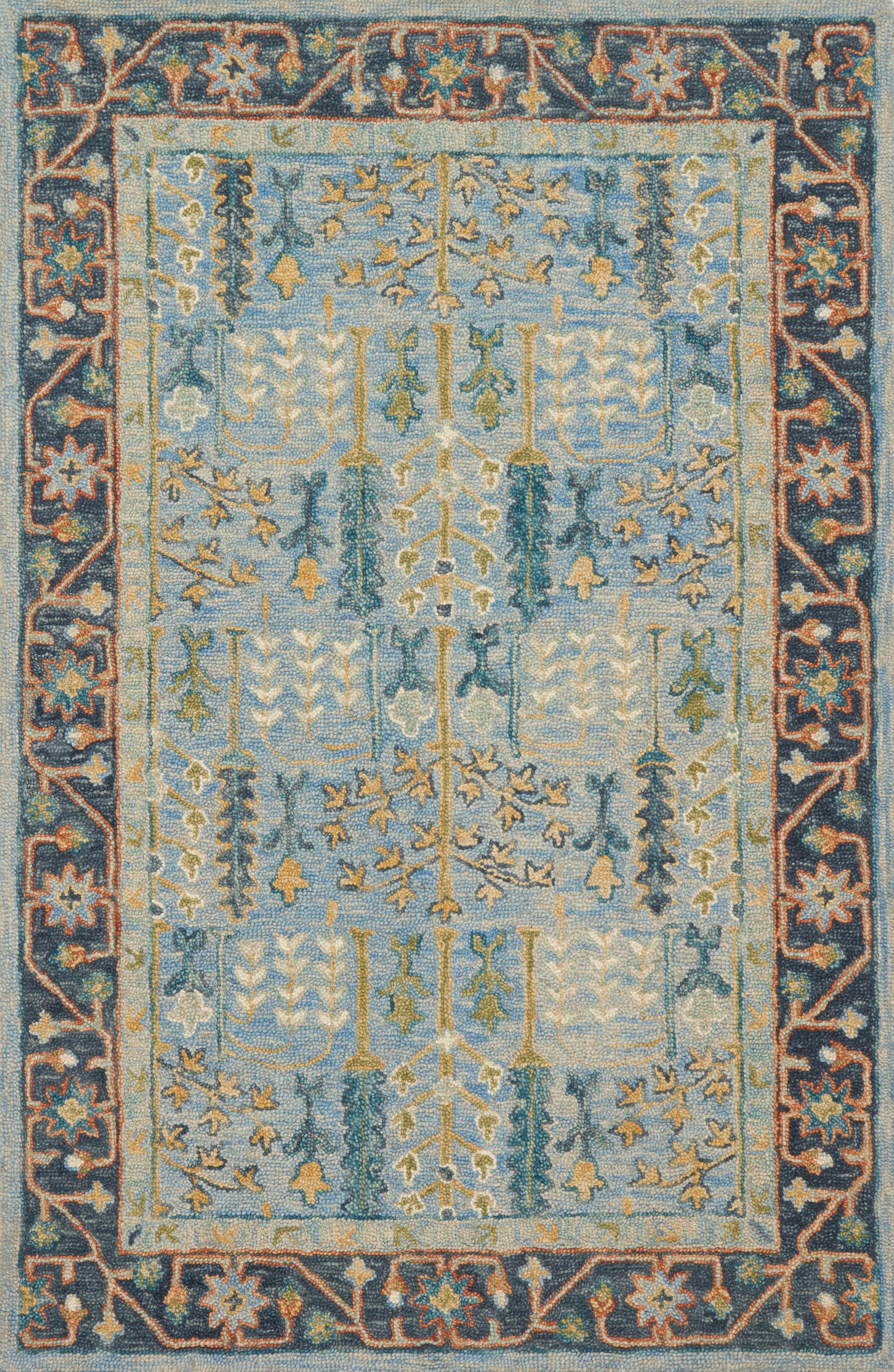 Victoria Lt Blue / Dk Blue 9'-3" x 13' Area Rug - VK-12 - 9'-3" x 13'
