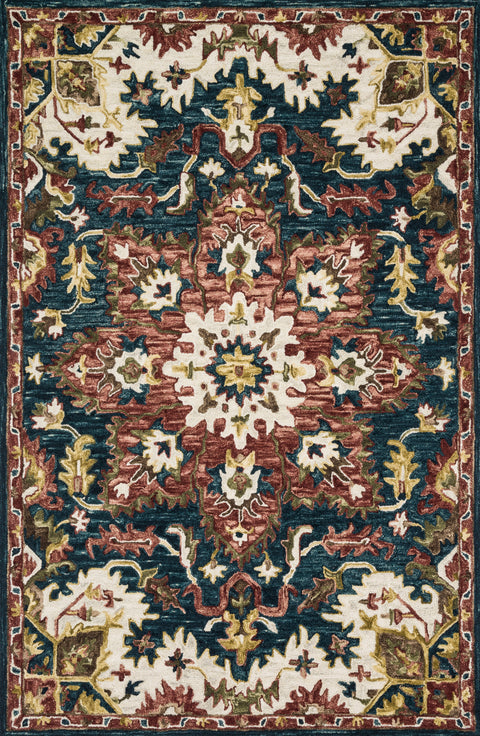 Victoria Teal / Raspberry 9'-3" x 13' Area Rug - VK-13 - 9'-3" x 13'