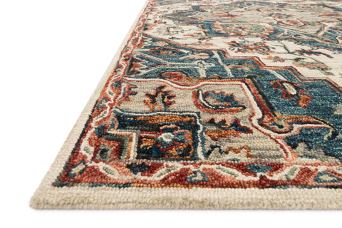 Victoria Blue / Red 9'-3" x 13' Area Rug - VK-16 - 9'-3" x 13'