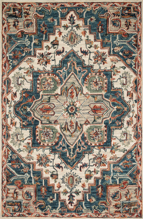 Victoria Blue / Red 9'-3" x 13' Area Rug - VK-16 - 9'-3" x 13'