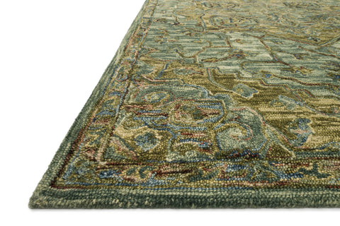 Victoria Dark Green / Tobacco 9'-3" x 13' Area Rug - VK-20 - 9'-3" x 13'