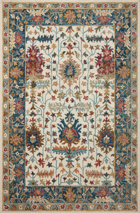 Victoria Ivory / Sky 9'-3" x 13' Area Rug - VK-23 - 9'-3" x 13'