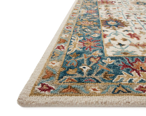 Victoria Ivory / Sky 9'-3" x 13' Area Rug - VK-23 - 9'-3" x 13'