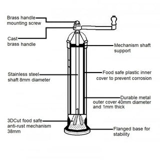 Brass Pepper & Salt Mill