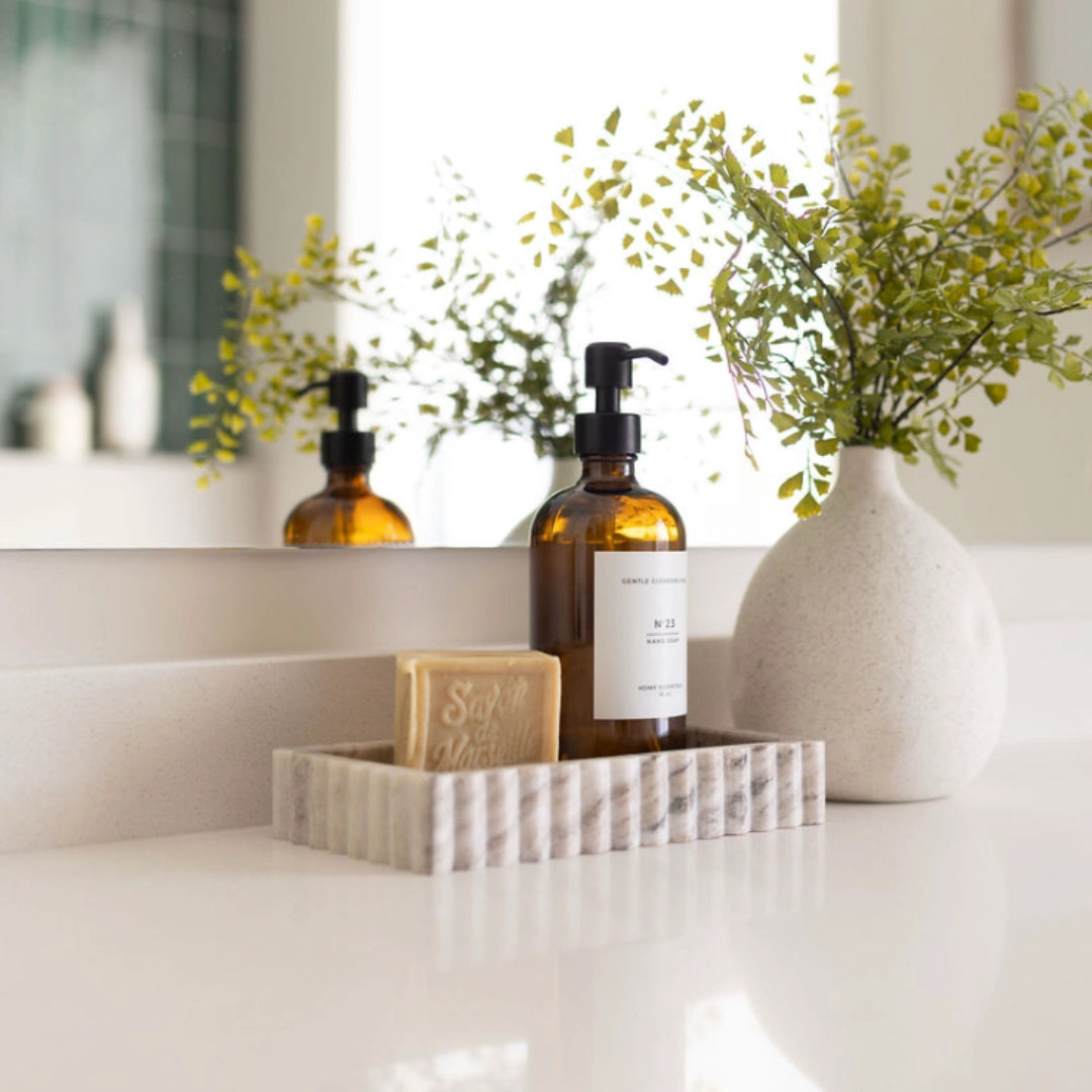 Scalloped Marble Fluted Tray
