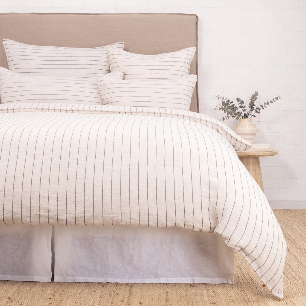 Blake Duvet Cover, Cream/Grey