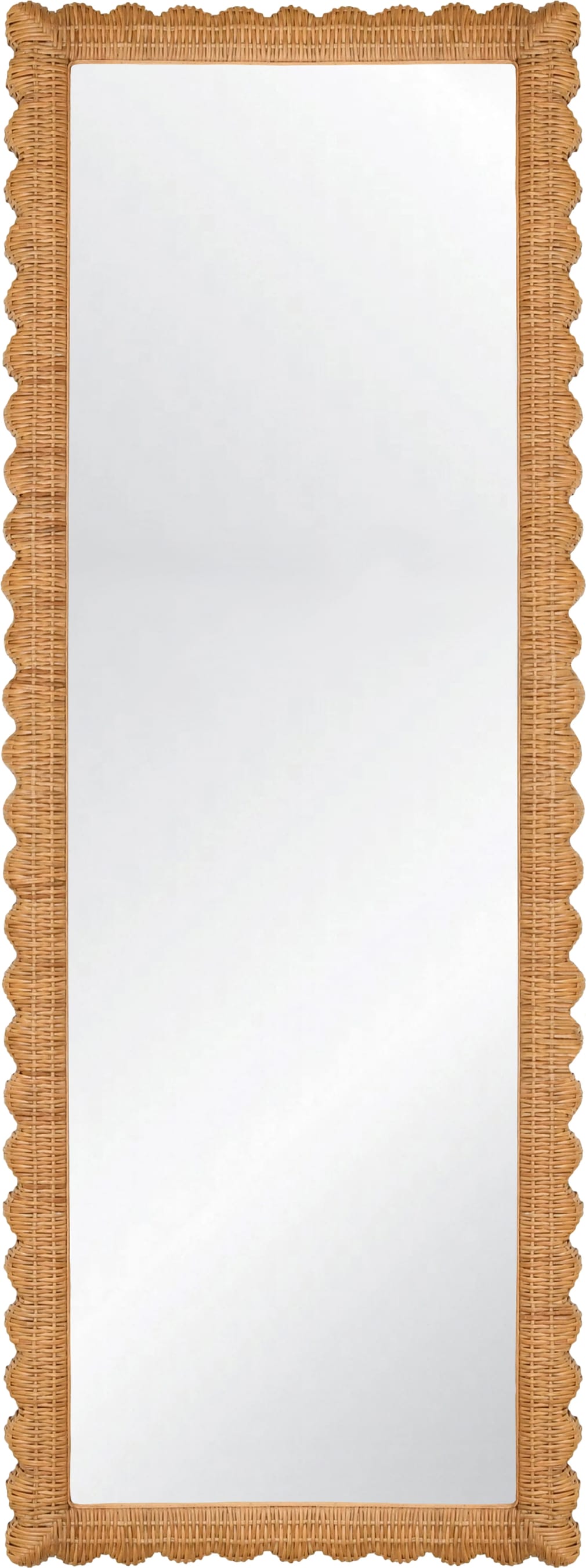 Scalloped Rattan Mirror