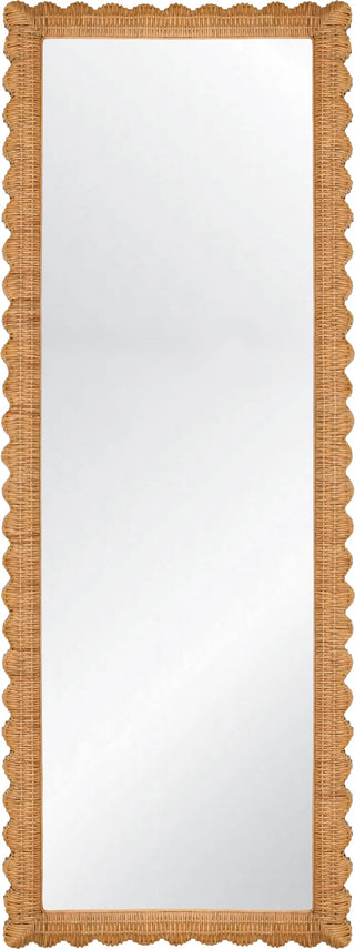 Scalloped Rattan Mirror