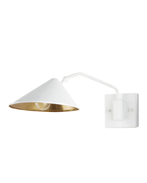 Gesso White Single Swing-Arm Sconce