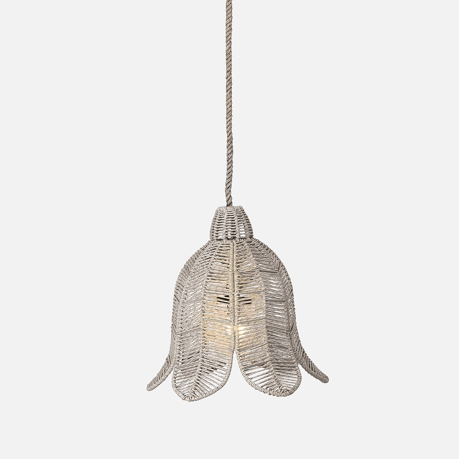 Tulip Wicker Pendant, Grey