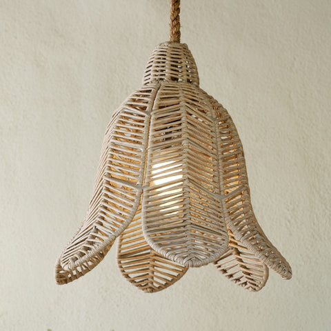 Tulip Wicker Pendant, Natural