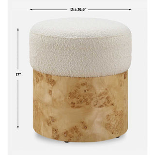 Birch Burl Bouclé Stool