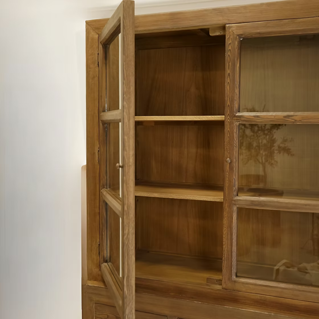 Daphne Reclaimed Wood Glass Cabinet