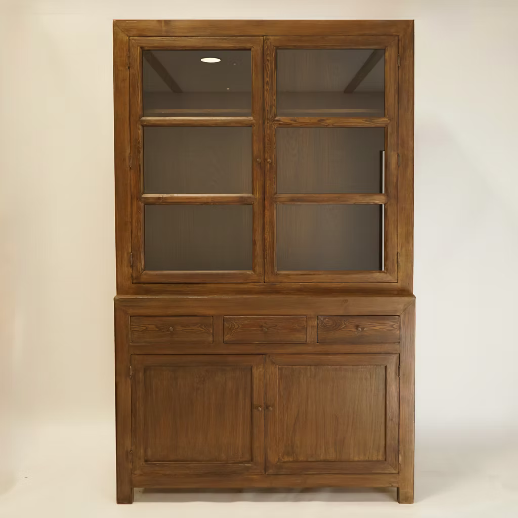 Daphne Reclaimed Wood Glass Cabinet