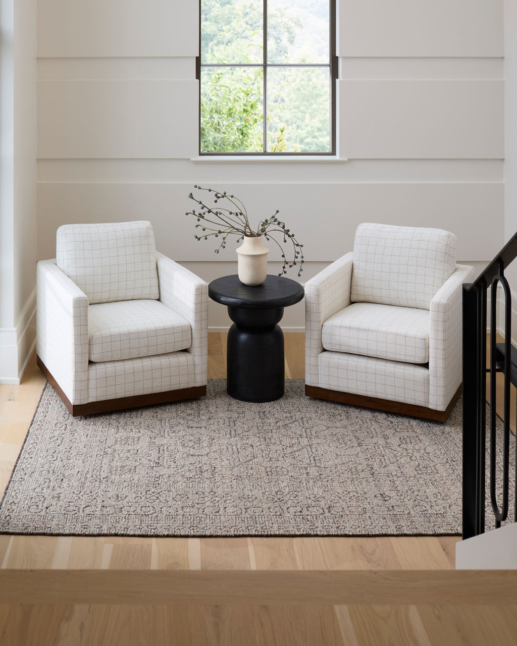 Plaid Swivel Chair