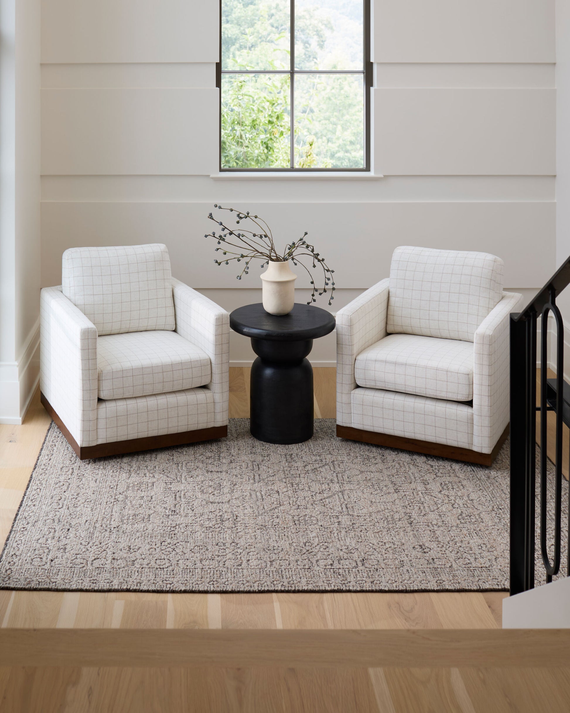 Plaid Swivel Chair