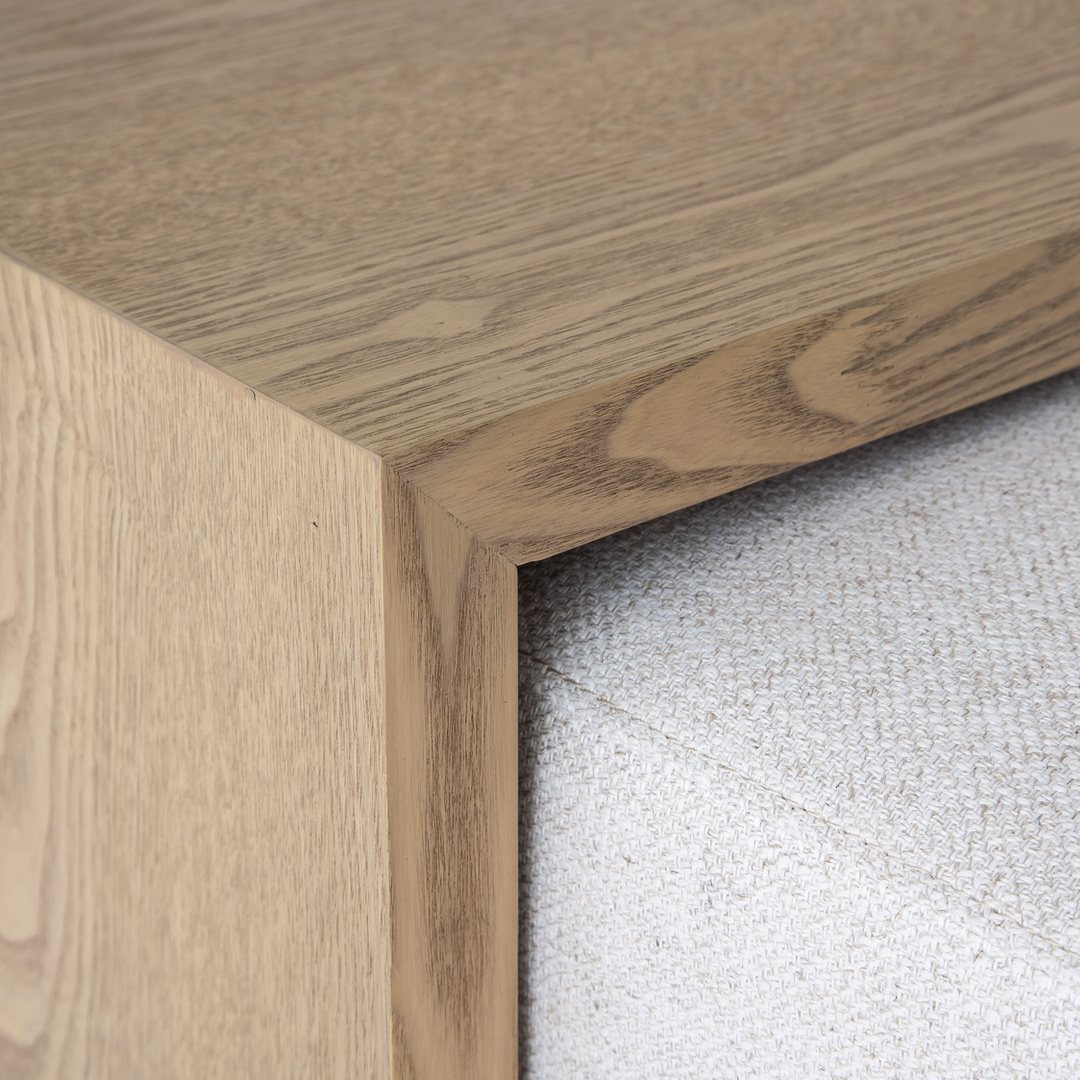 Blonde Oak Coffee Table Ottoman