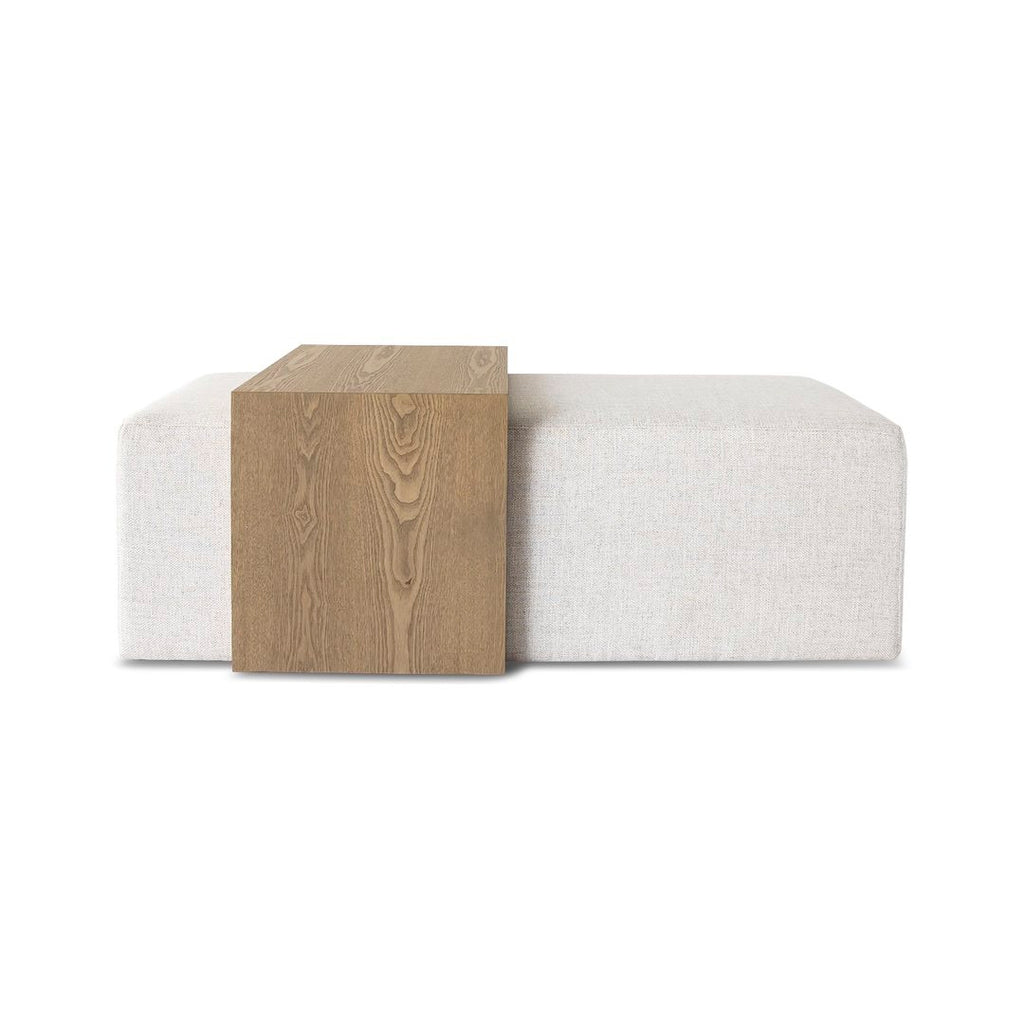 Blonde Oak Coffee Table Ottoman