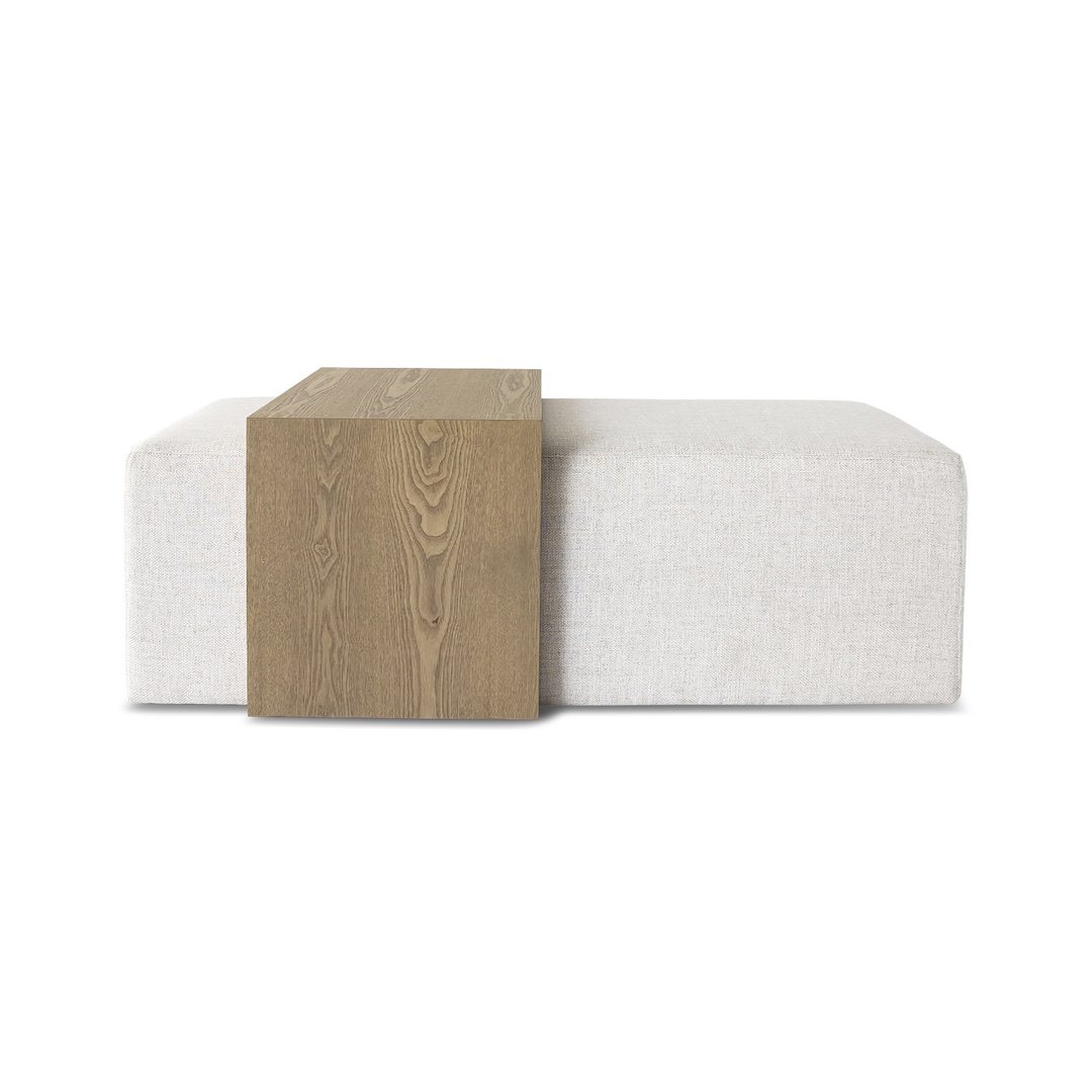 Blonde Oak Coffee Table Ottoman