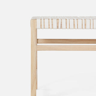 Darby Leather Wood Bench