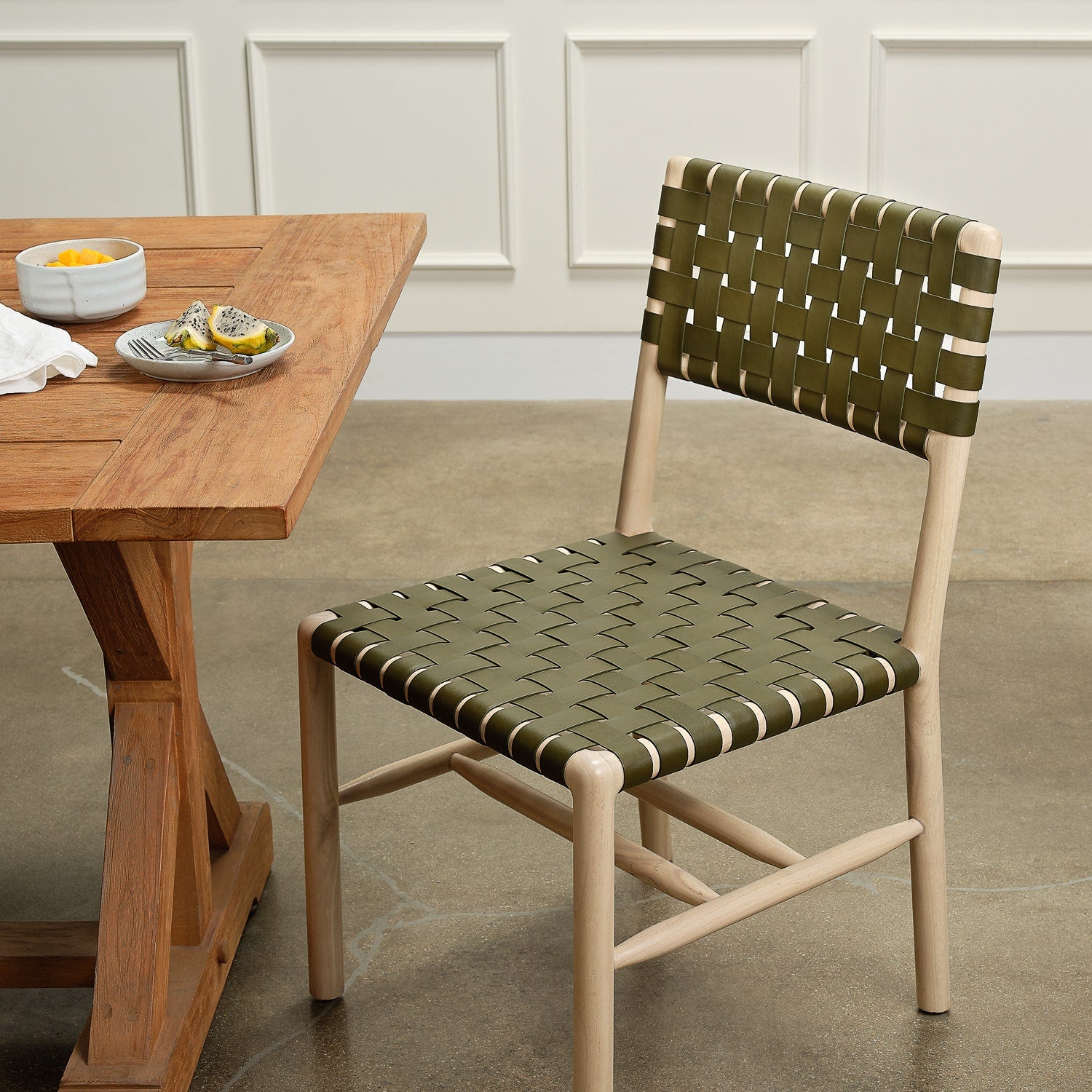 Olive Mindi Wood Dining Chair