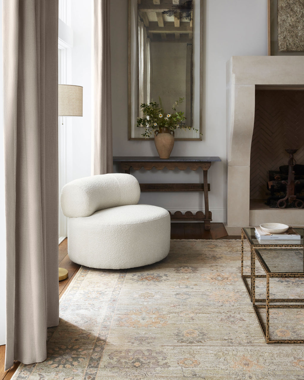 Mara Boucle Swivel Chair