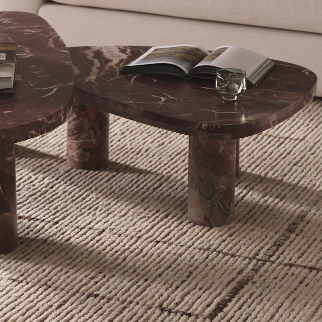 Vanya Coffee Table Set, Merlot