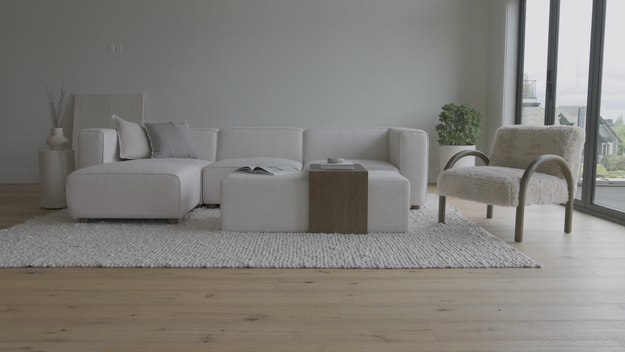 Blonde Oak Coffee Table Ottoman