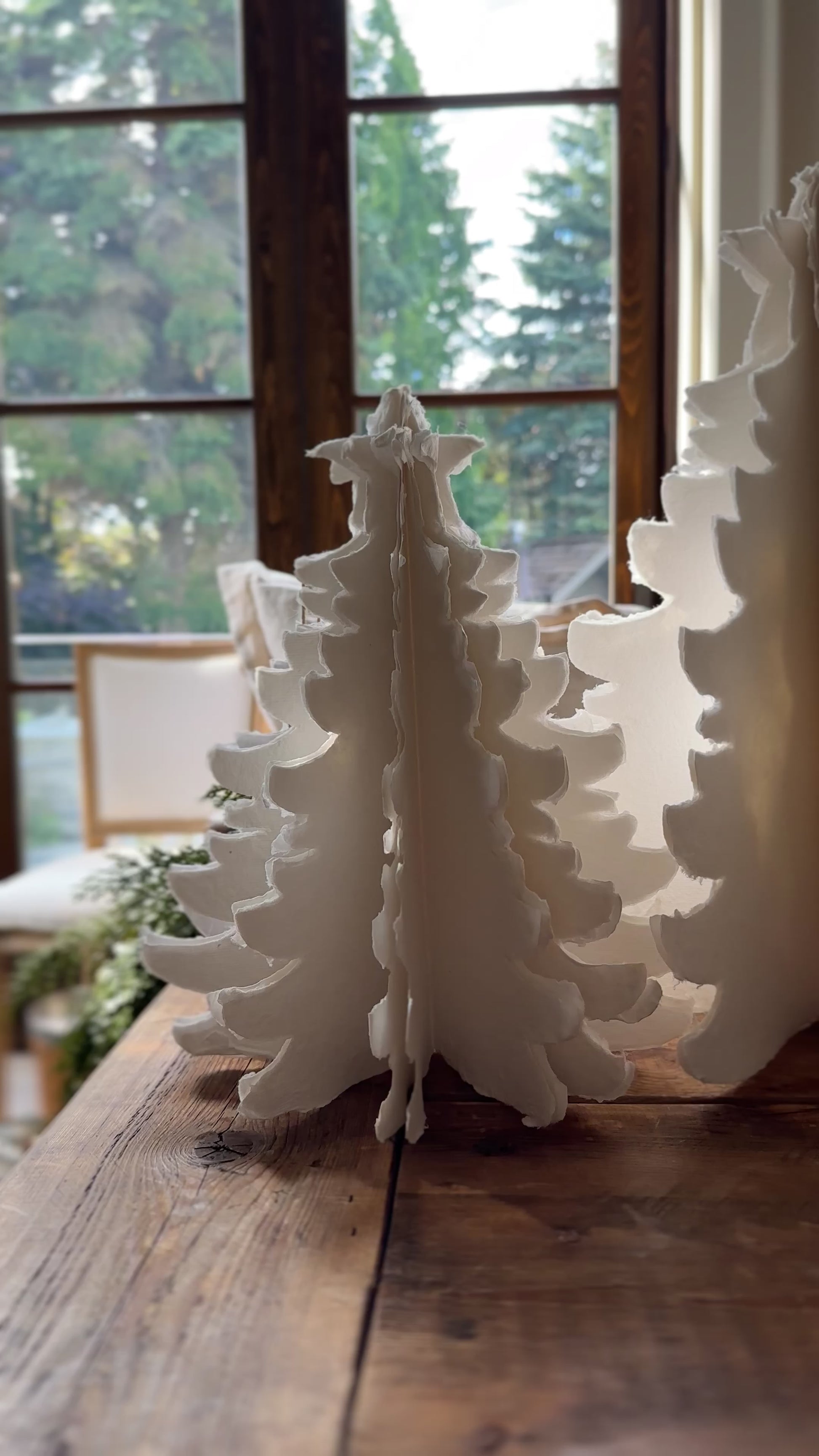 Handmade Ivory Paper Tree, Small and Large