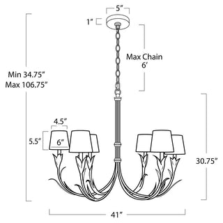 River Reed Six Light Chandelier