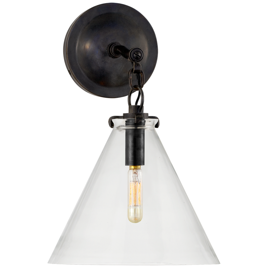 Katie Small Conical Sconce, Clear Glass