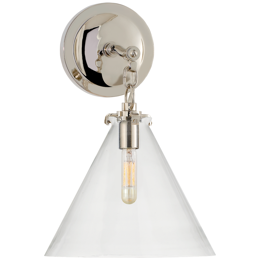 Katie Small Conical Sconce, Clear Glass