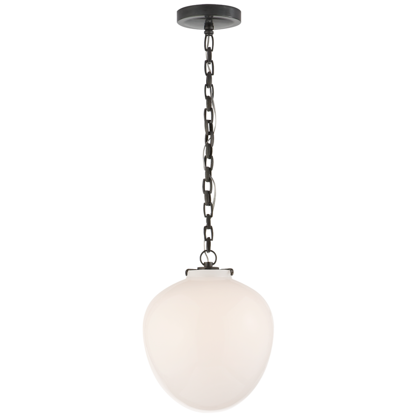Katie Acorn White Glass Pendant
