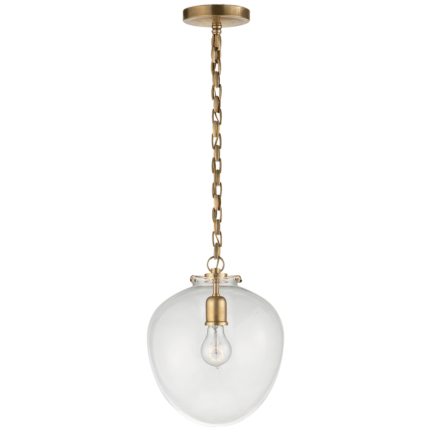 Katie Acorn Pendant, Clear Glass