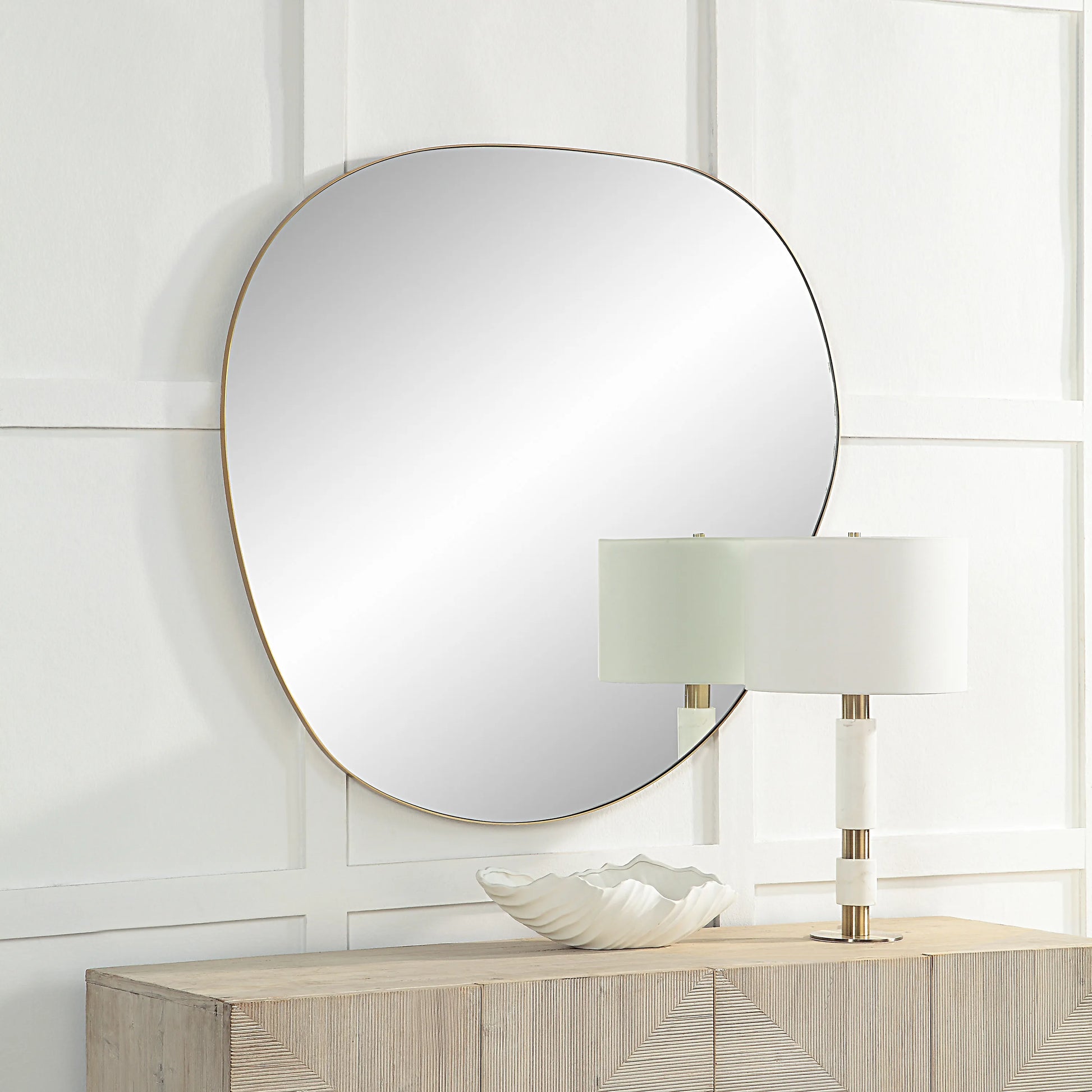 Peony Irregular Round Mirror