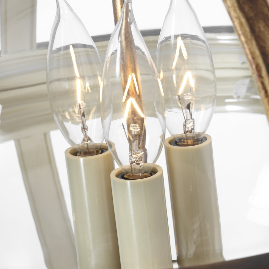 Crown Top Banded Globe Lantern